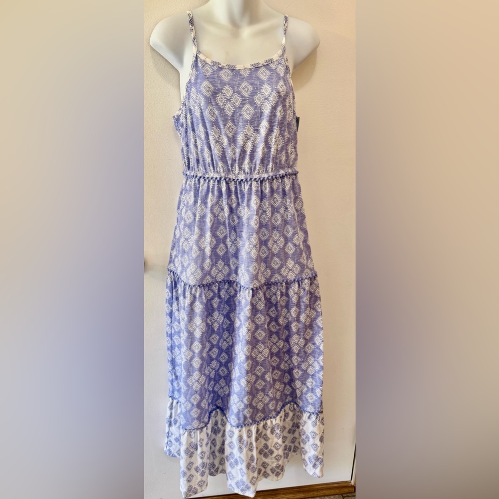 Cat & Jack Blue and White Patterned Dress